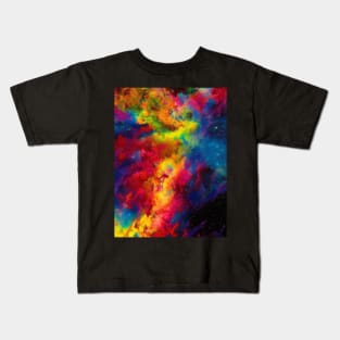 Trippy Tie Dye Nebula Galaxy Kids T-Shirt